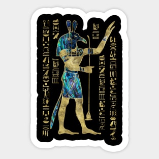 Egyptian Seth  Ornament Gold and Abalone Sticker